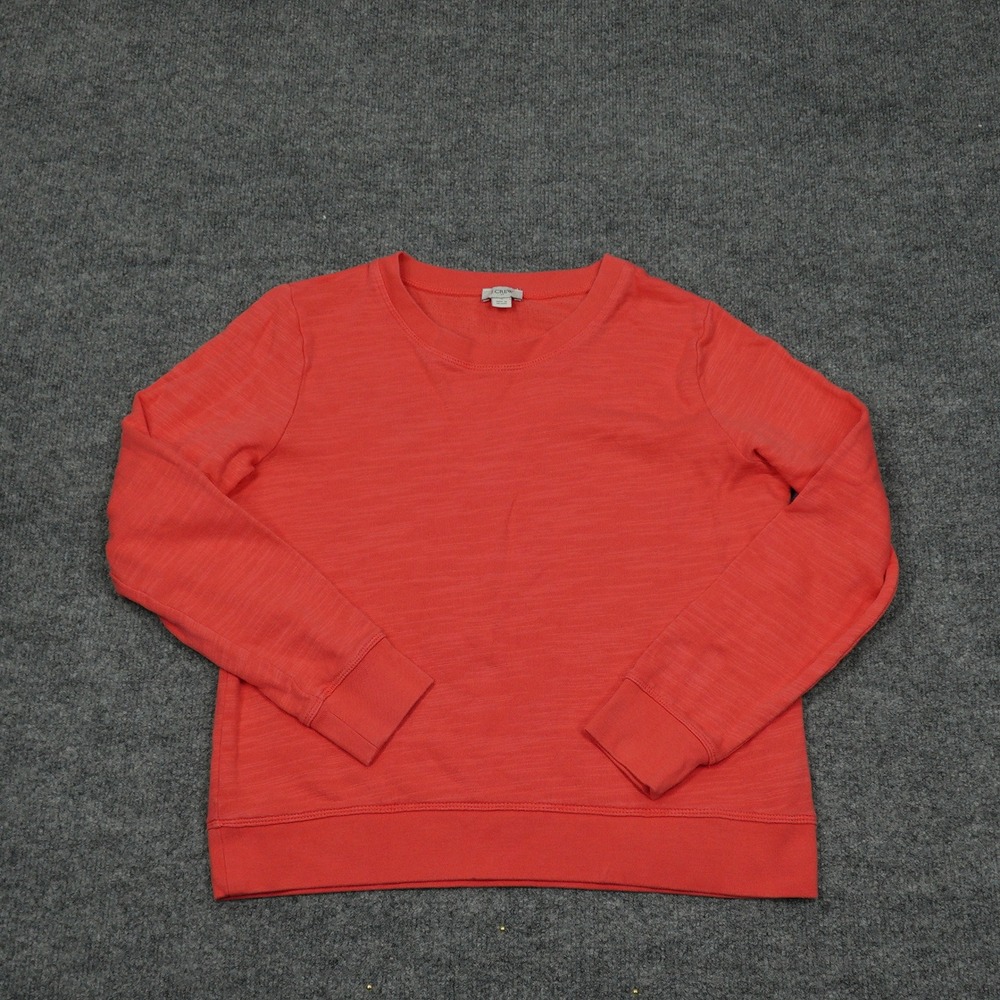 J.Crew Sweatshirt Women Small Coral Re-Imagined Slub Cotton Crew Neck Pullover